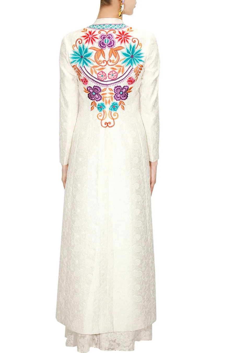 White colour Chikankari Plazzo set with thread work
