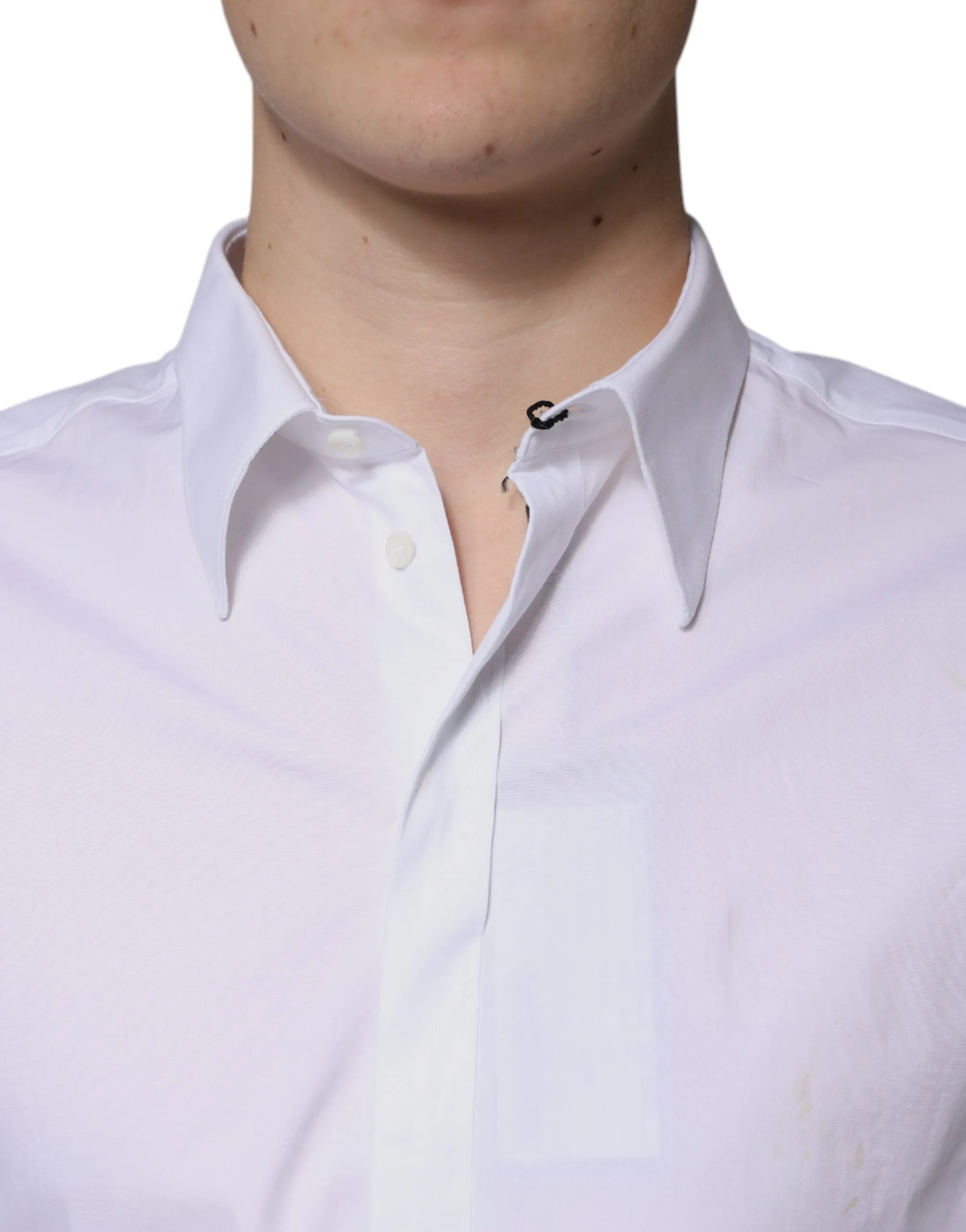 White Cotton Long Sleeve SICILIA Dress Shirt