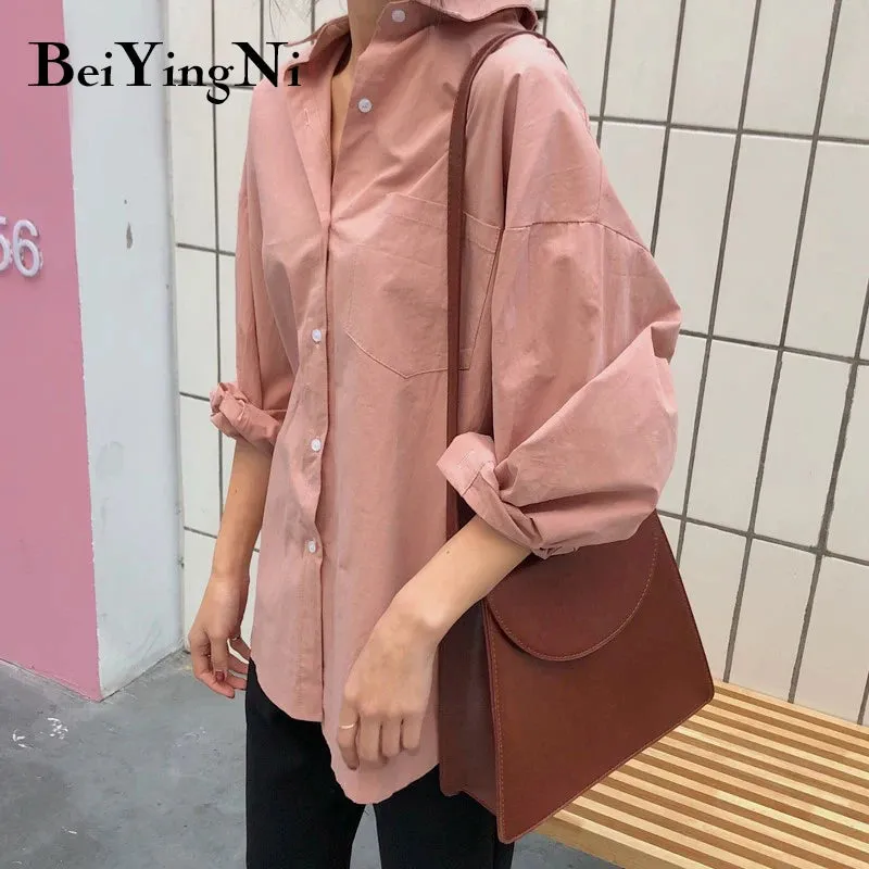 White Plain Loose Oversized Long Sleeve Top