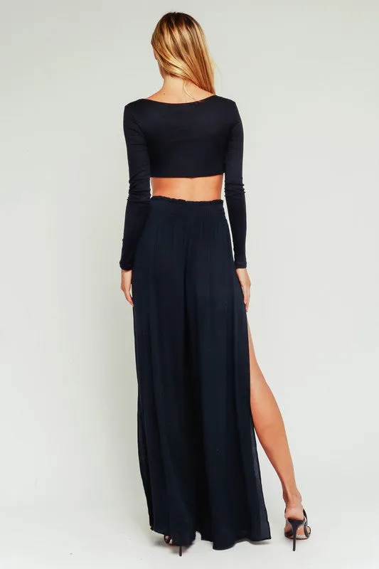 WHO DAT SIDE SLIT PANTS