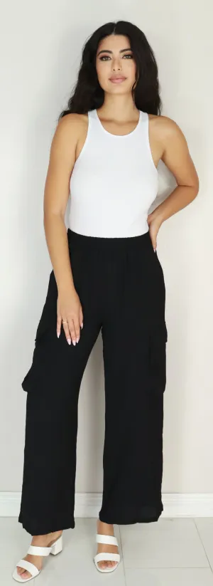 WIDE LEG CARGO PANTS