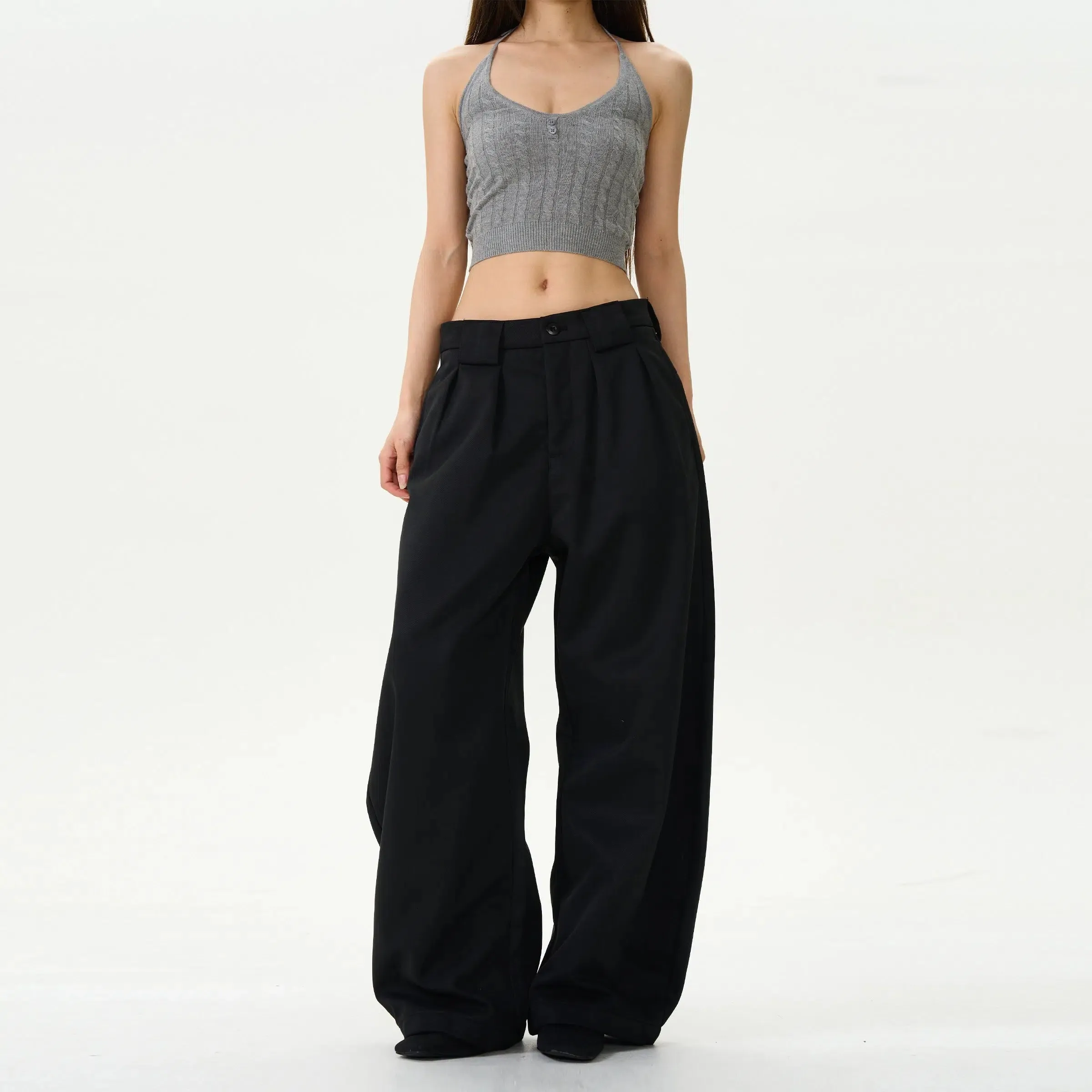 Wide-Leg Casual Pants