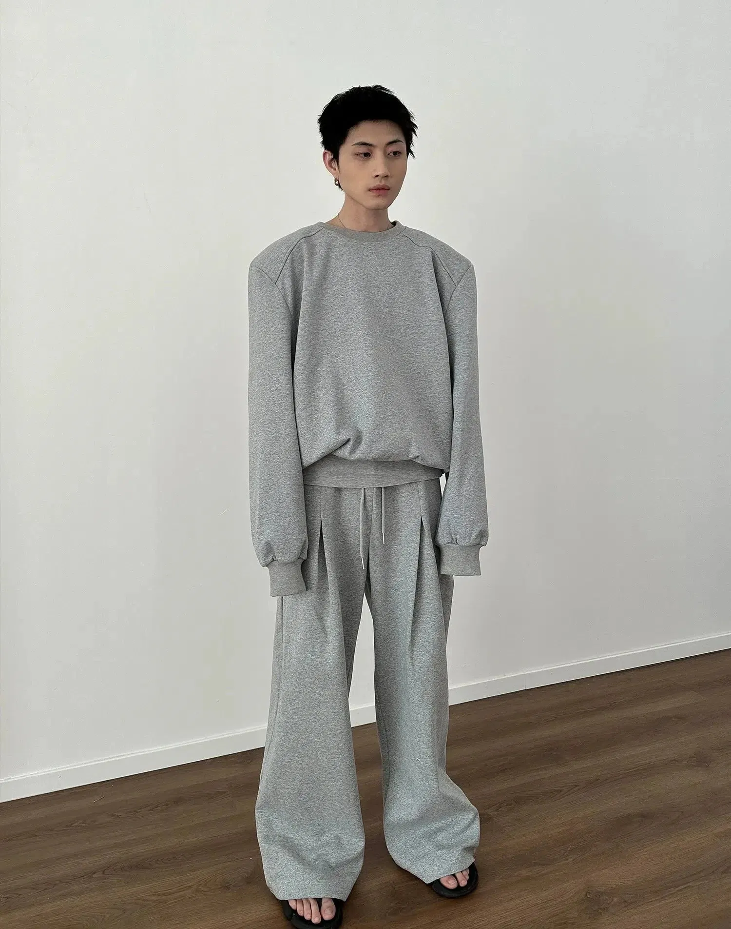 Wide Leg Drawstring Casual Pants