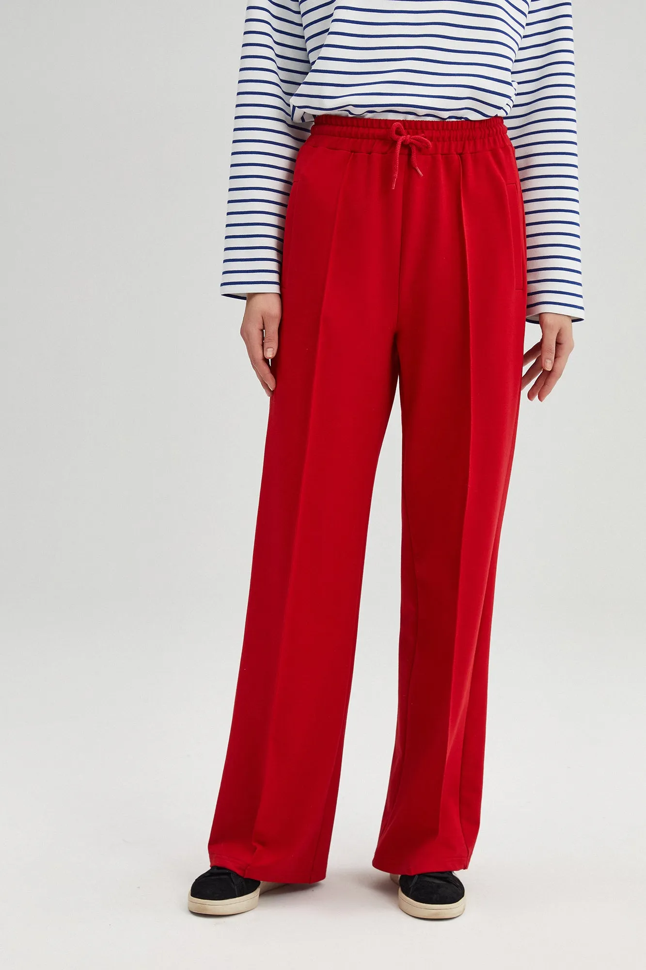 WIDE LEG KNIT TROUSERS