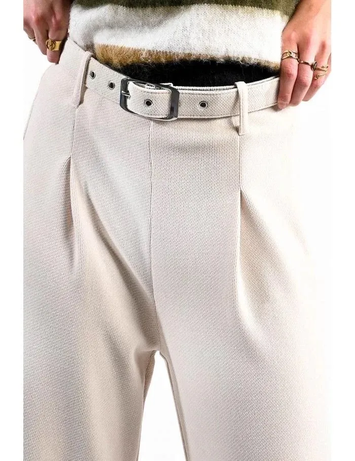 Wide Leg Pants - Cream