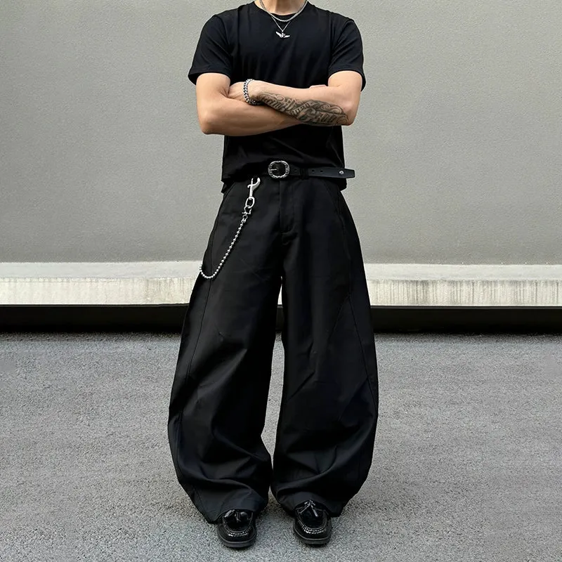 Wide-Leg Pleated Casual Pants
