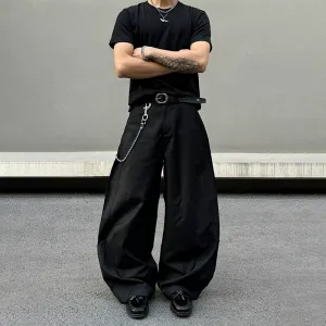 Wide-Leg Pleated Casual Pants