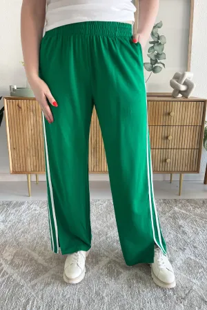 Wide Leg Side Stripes Track Pants