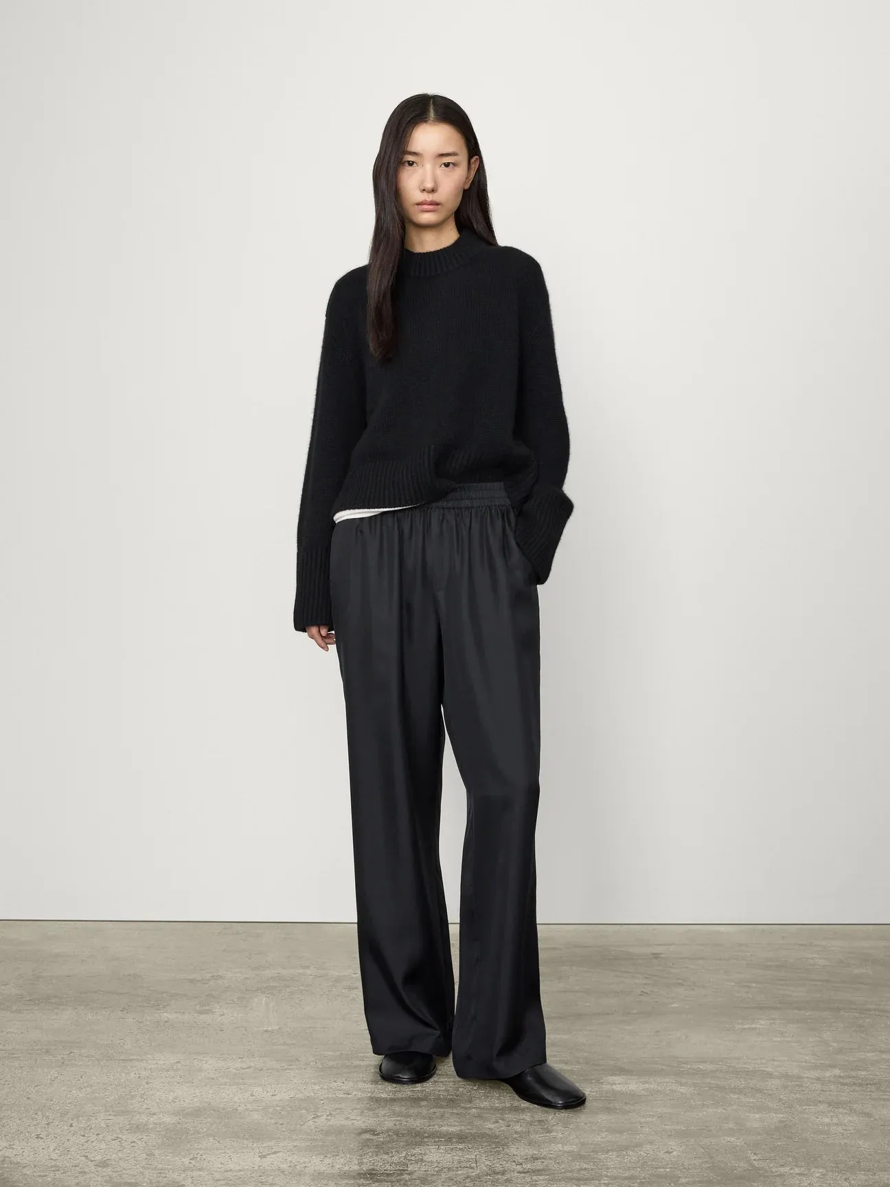 Wide Leg Trousers - Midnight