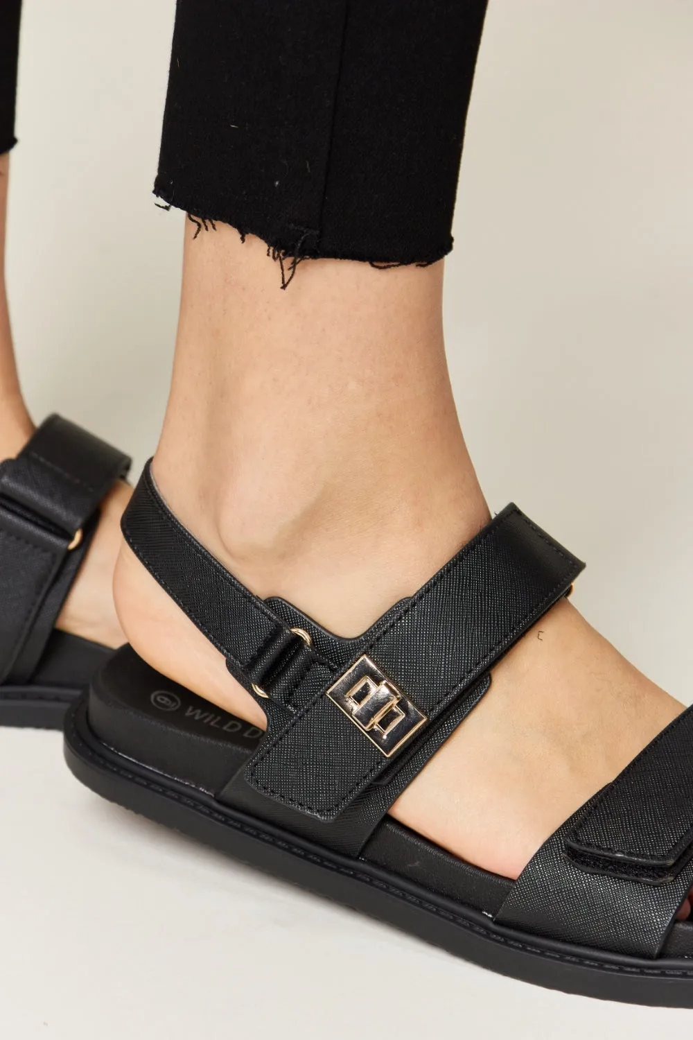 WILD DIVA Velcro Double Strap Slingback Sandals ONLINE EXCLUSIVE