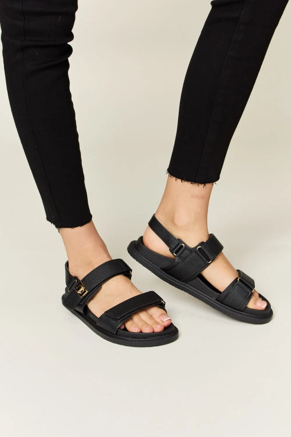 WILD DIVA Velcro Double Strap Slingback Sandals ONLINE EXCLUSIVE
