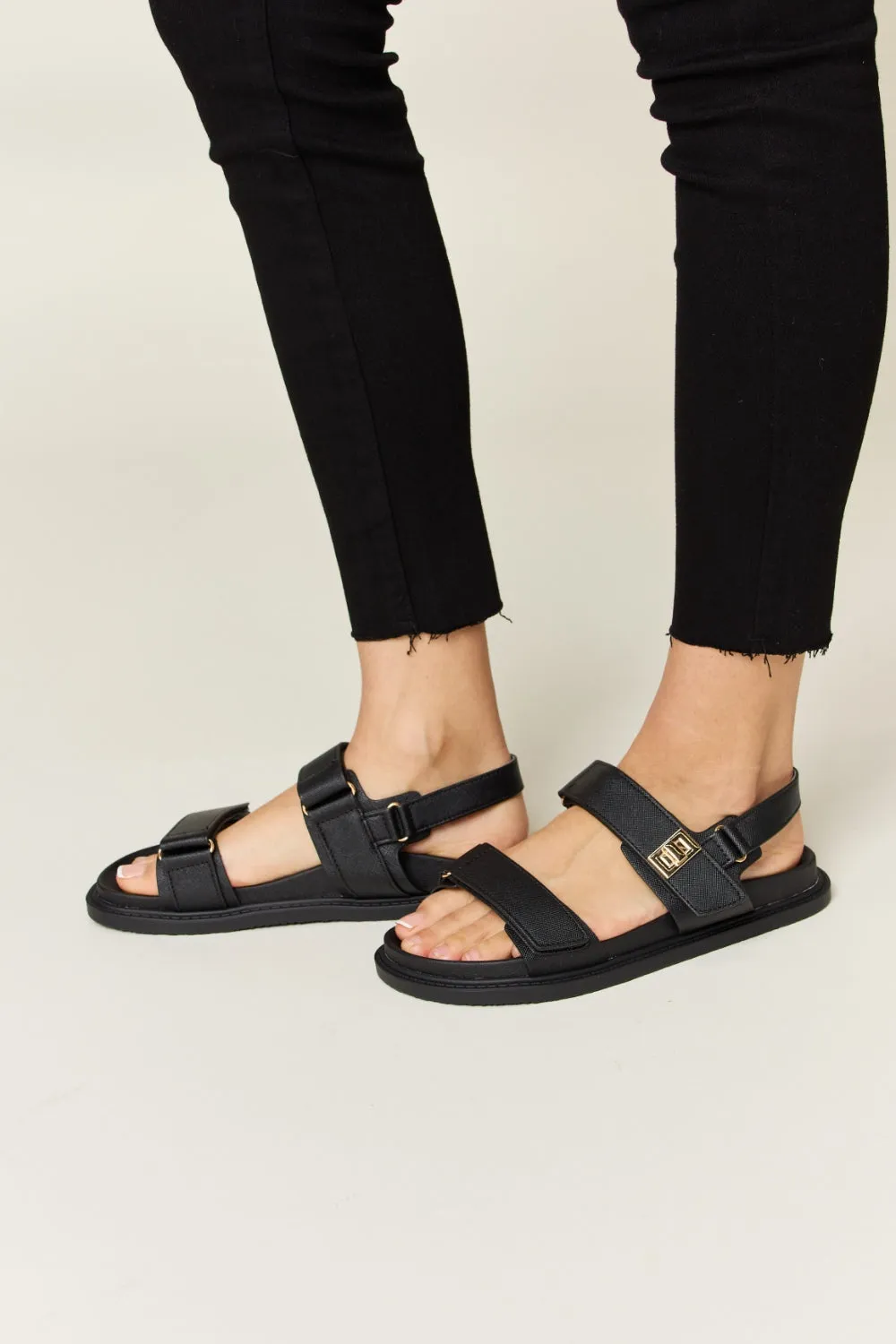 WILD DIVA Velcro Double Strap Slingback Sandals ONLINE EXCLUSIVE