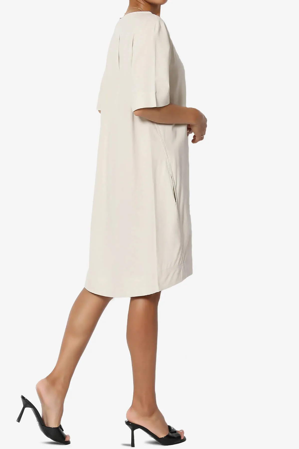 Winny Linen Short Sleeve Shift Dress