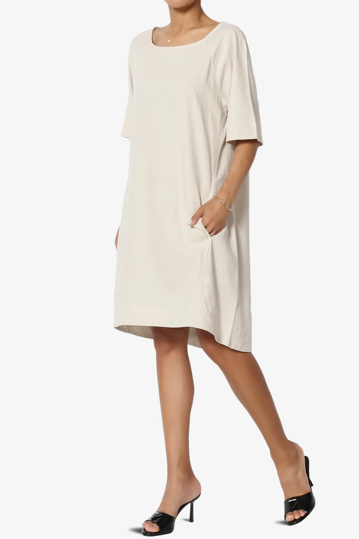 Winny Linen Short Sleeve Shift Dress