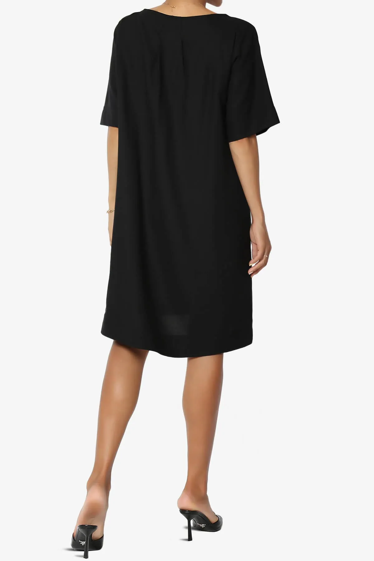 Winny Linen Short Sleeve Shift Dress