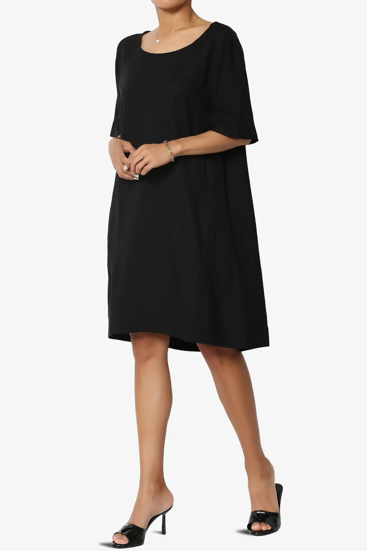 Winny Linen Short Sleeve Shift Dress