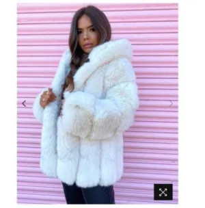 Women's Fox Fur Winter Plus Size Overcoat