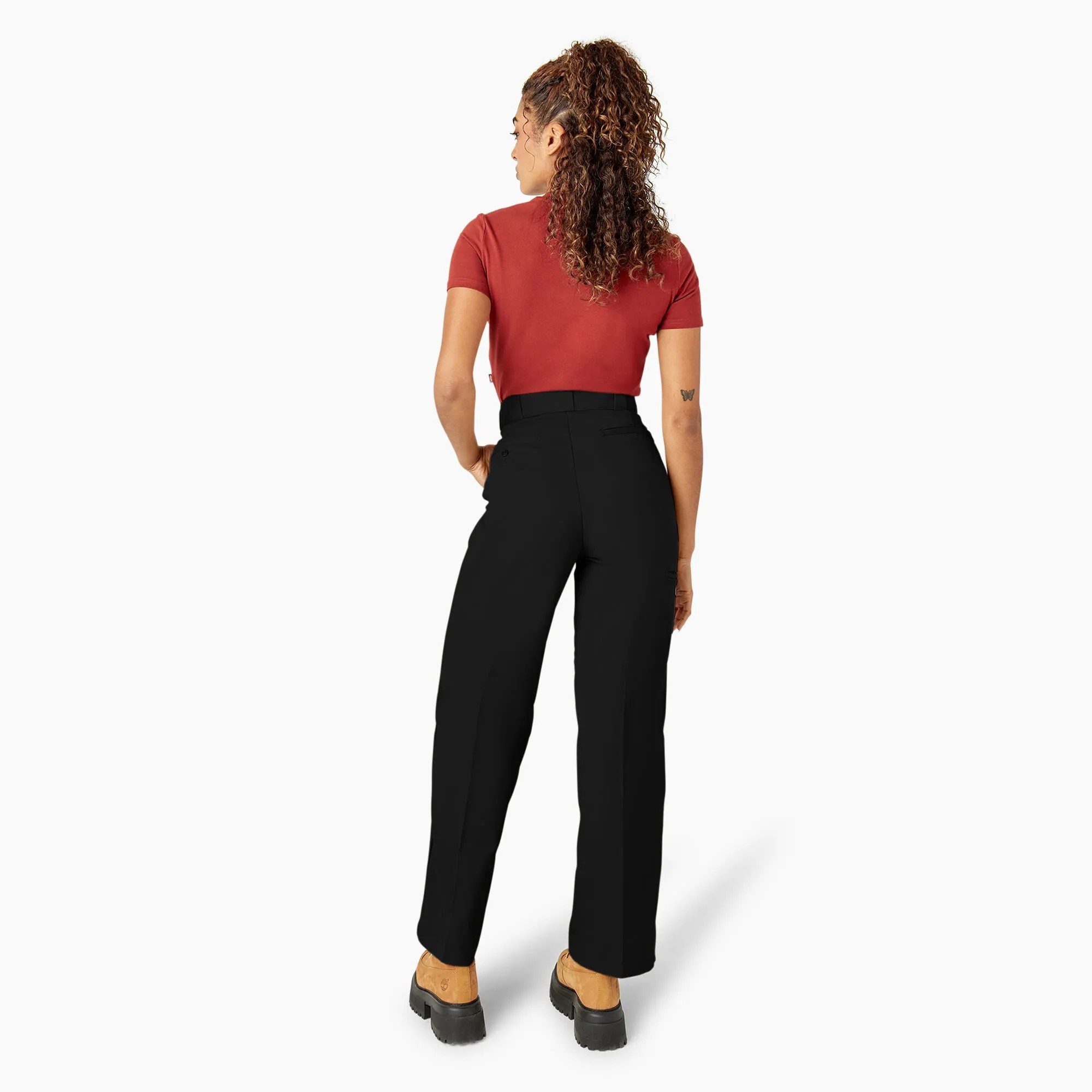 Women's Loose Fit Double Knee Work Pant - Black