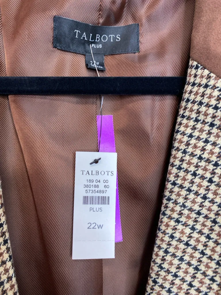 Womens Size 22 Misses Brown Talbots NWT Coat