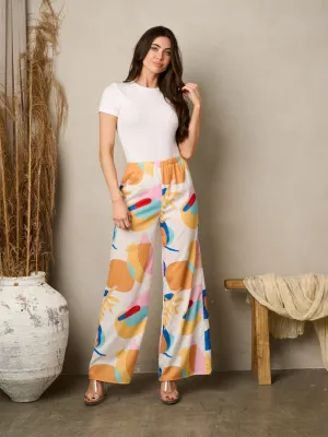 WOMEN'S WIDE LEG MULTI COLOR PANTS
