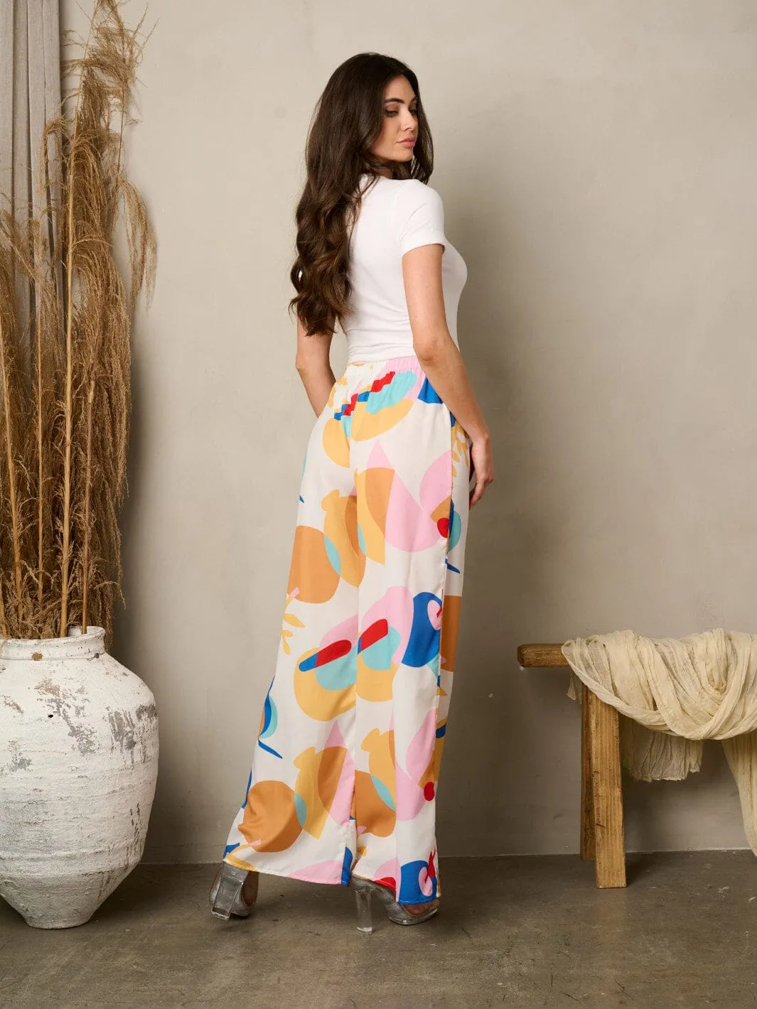 WOMEN'S WIDE LEG MULTI COLOR PANTS