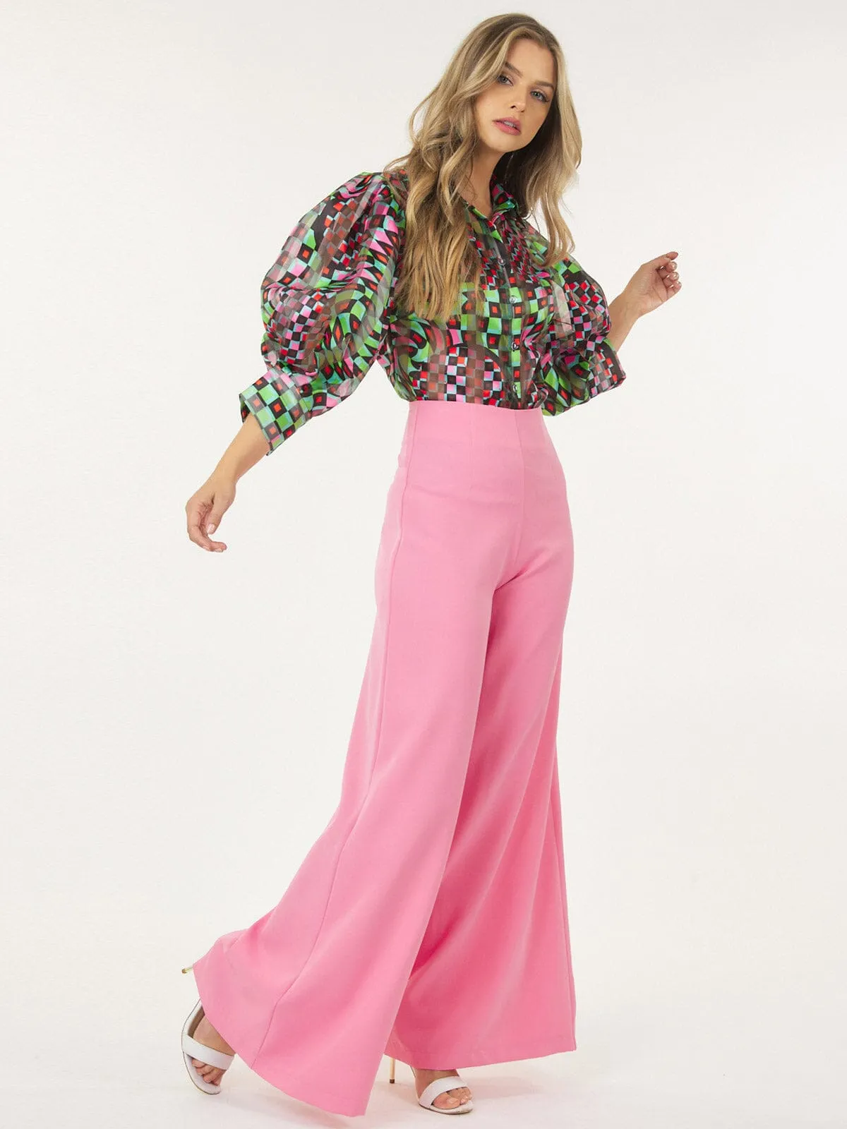 WOMEN'S ZIP UP WIDE LEG PALAZZO PANTS