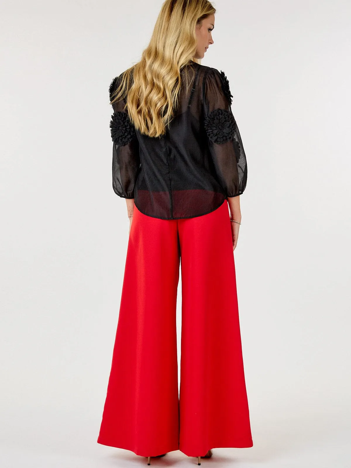 WOMEN'S ZIP UP WIDE LEG PALAZZO PANTS