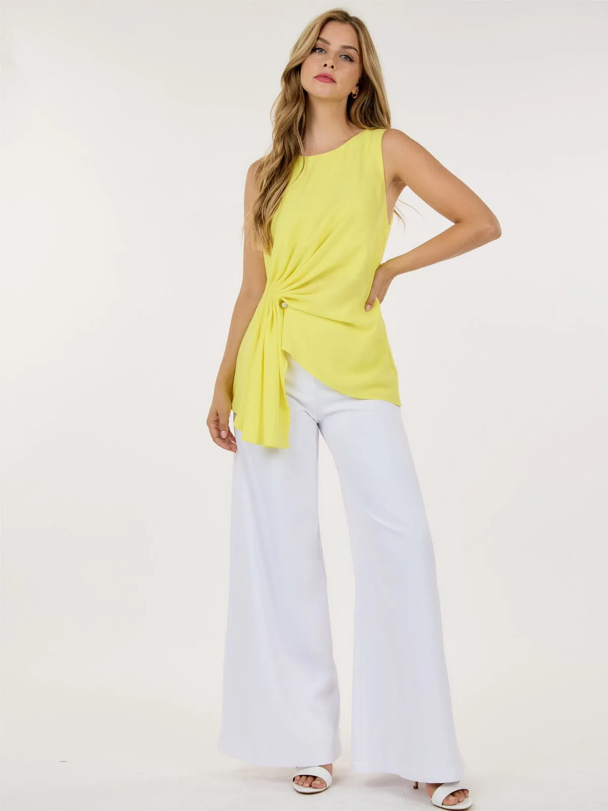 WOMEN'S ZIP UP WIDE LEG PALAZZO PANTS