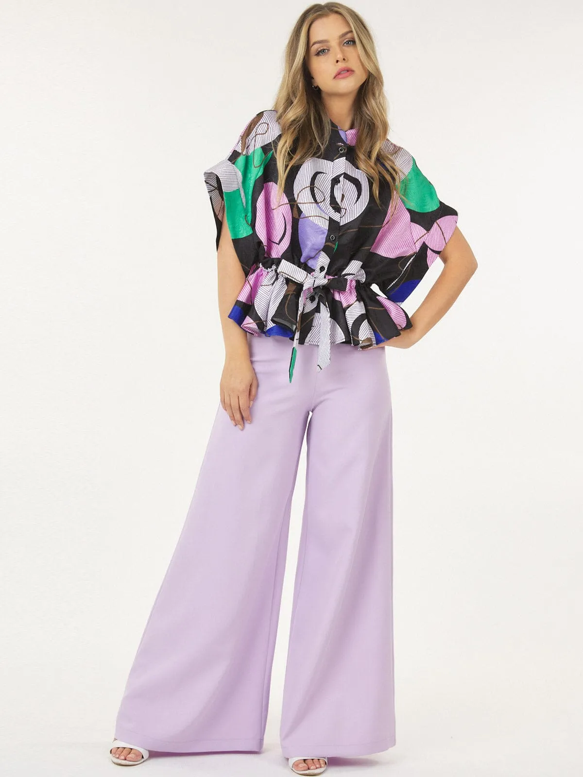 WOMEN'S ZIP UP WIDE LEG PALAZZO PANTS