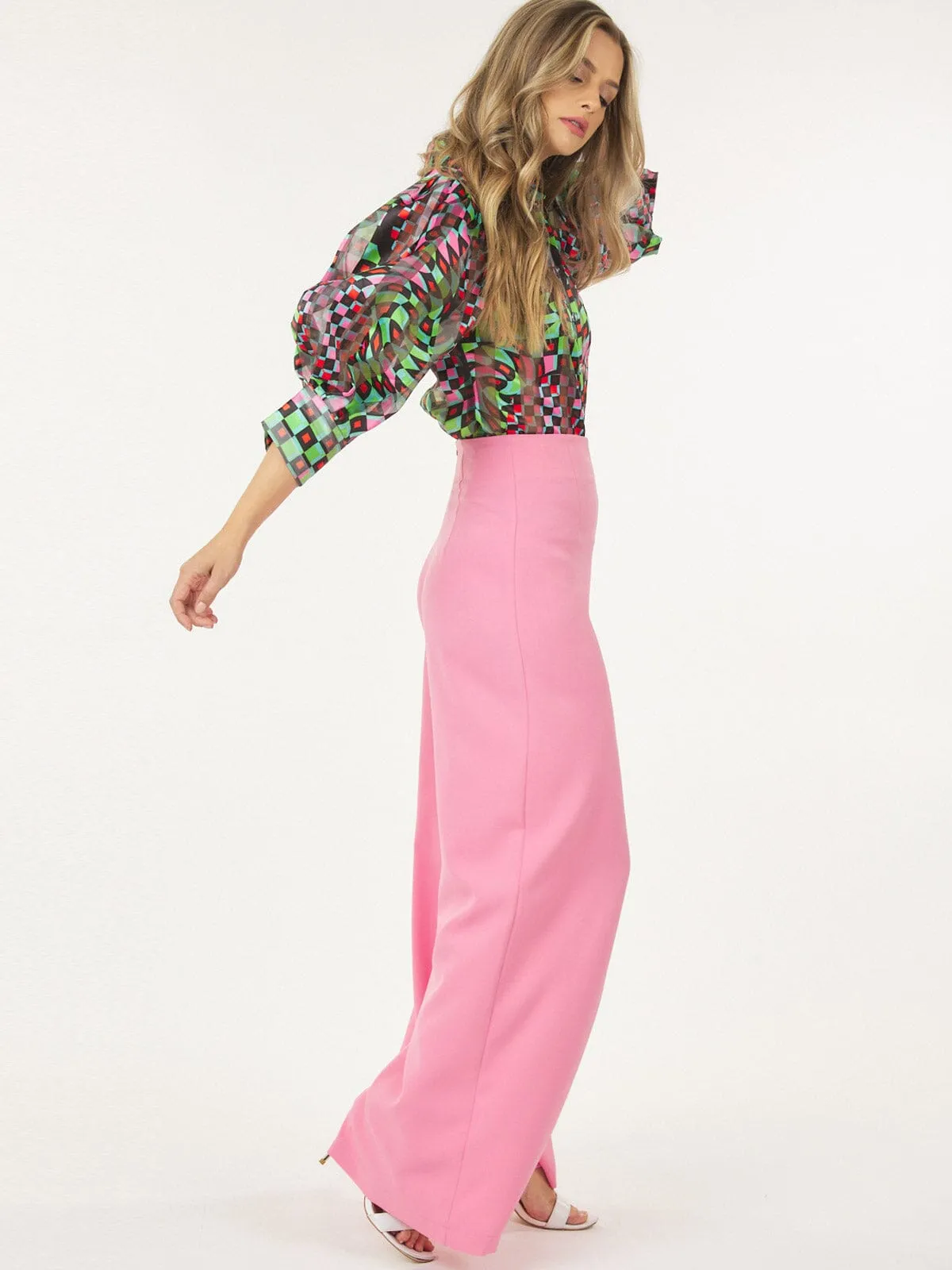 WOMEN'S ZIP UP WIDE LEG PALAZZO PANTS