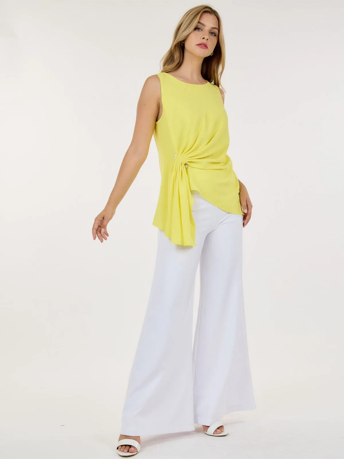 WOMEN'S ZIP UP WIDE LEG PALAZZO PANTS