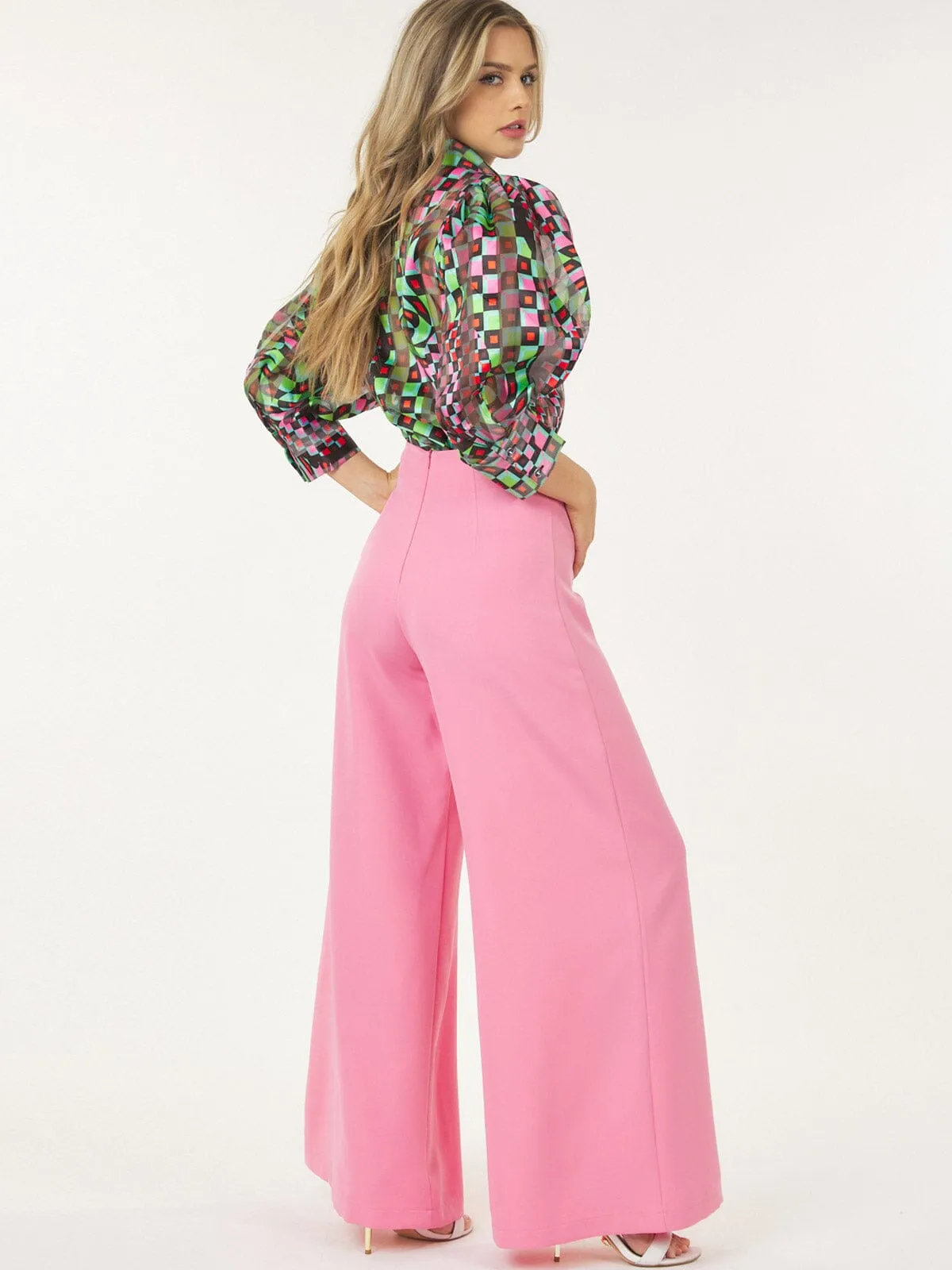 WOMEN'S ZIP UP WIDE LEG PALAZZO PANTS