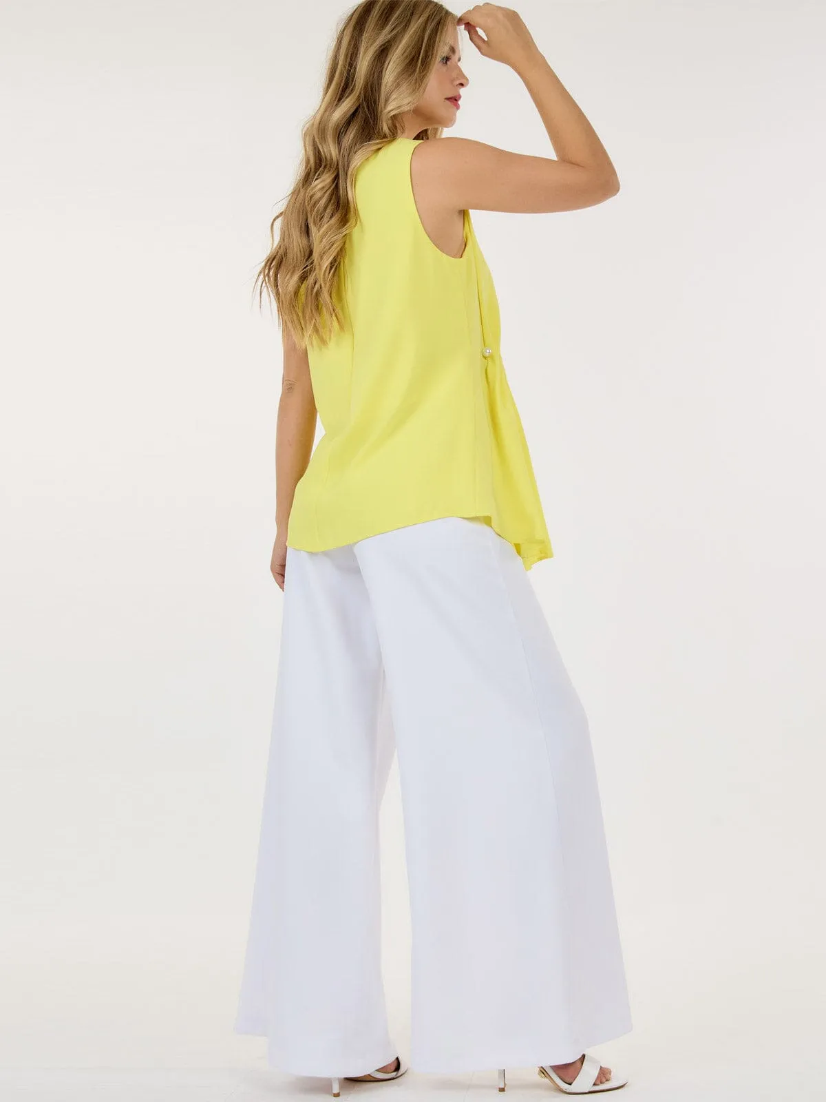 WOMEN'S ZIP UP WIDE LEG PALAZZO PANTS