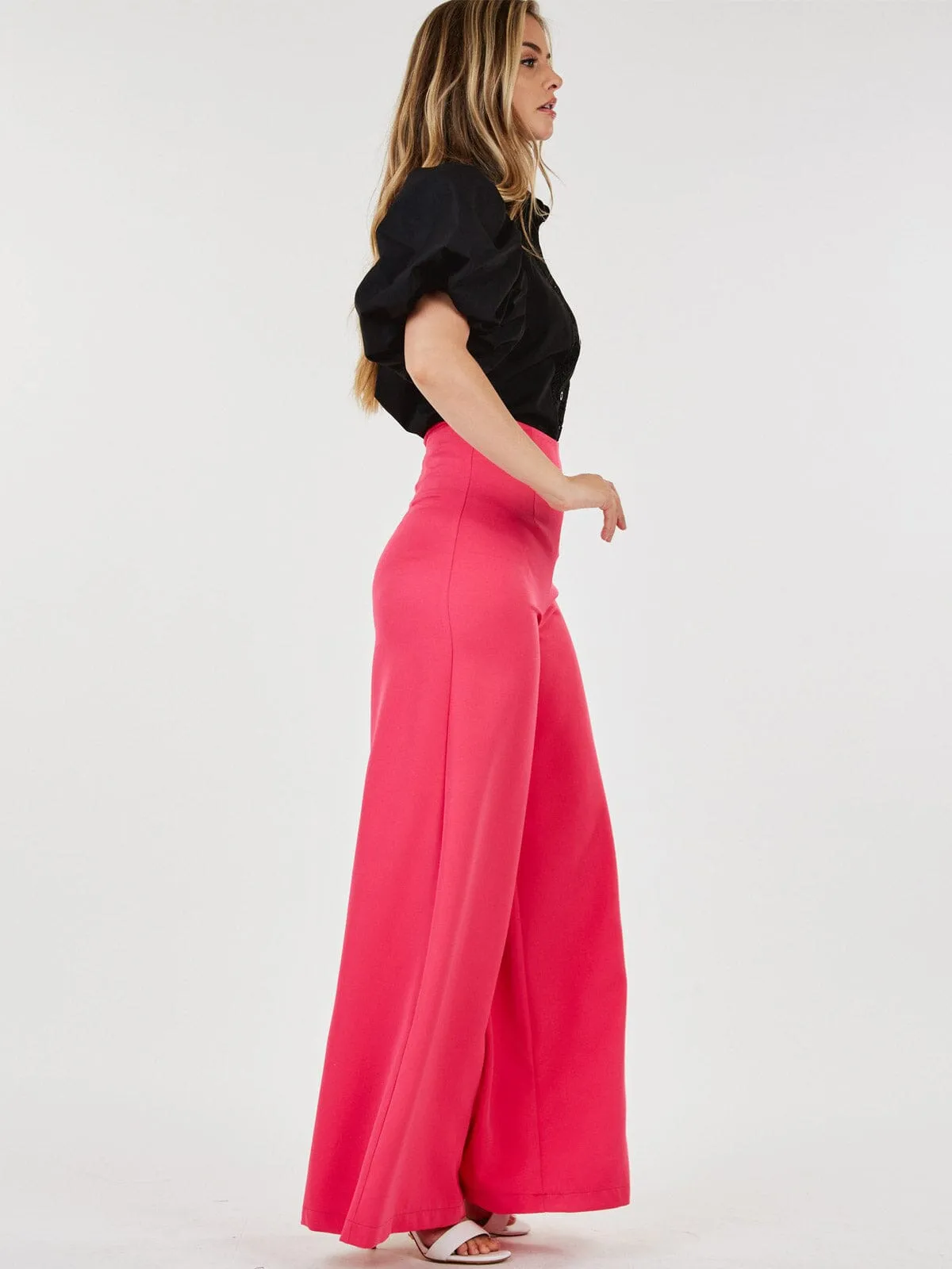 WOMEN'S ZIP UP WIDE LEG PALAZZO PANTS