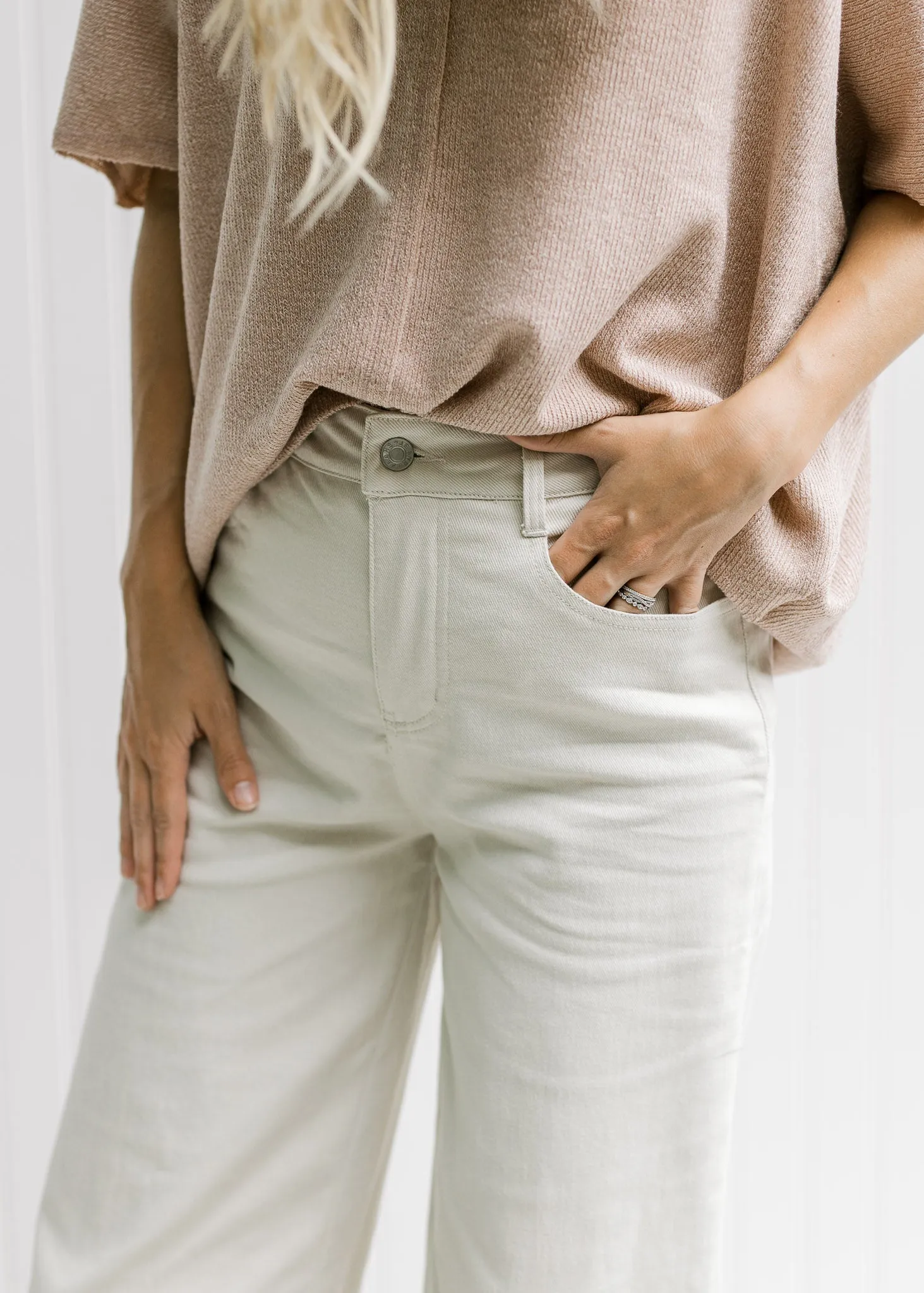 X Winter White Wide Cropped Pants