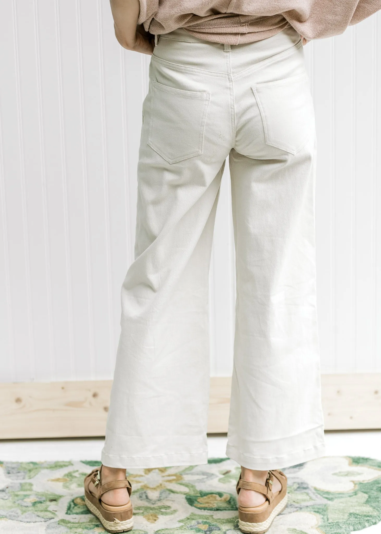 X Winter White Wide Cropped Pants