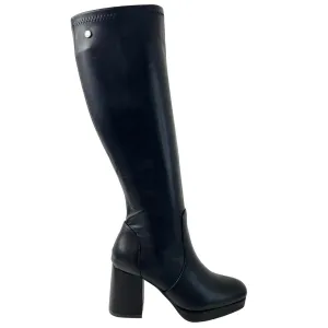 XTI Black Long Length Platform Boots