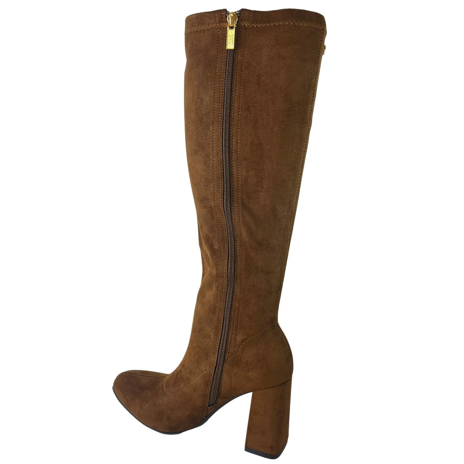 XTI Tan Long Length High Heeled Boots