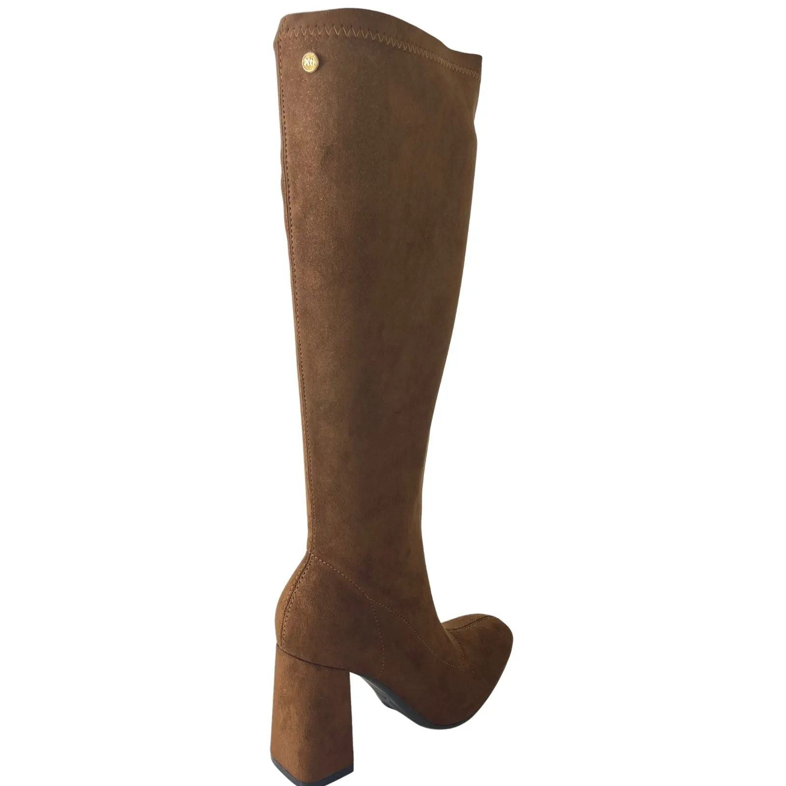 XTI Tan Long Length High Heeled Boots