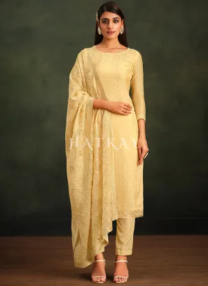 Yellow Embroidery Pakistani Salwar Suit